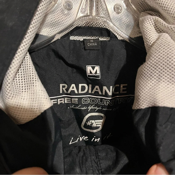 Free Country Radiance Women’s Black White Jacket Size M Rain Performance Hooded - Picture 3 of 7